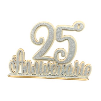 Scritta in legno artigianale 25° Anniversario Silver...