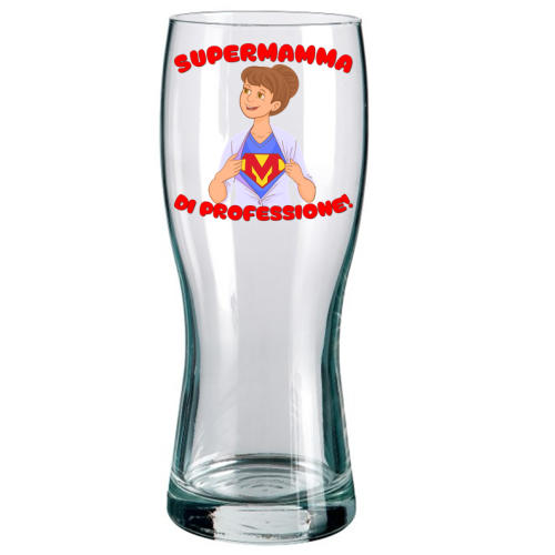 Bicchiere pinta vetro "Mamma" in scatola regalo