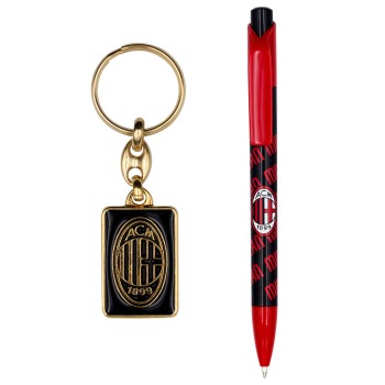 Set regalo penna plastica e portachiavi AC Milan