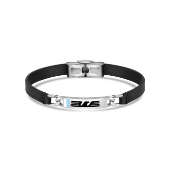 Bracciale in acciaio 316L e cuoio SS Lazio