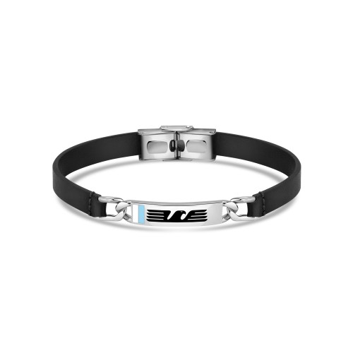 Bracciale in acciaio 316L e cuoio SS Lazio