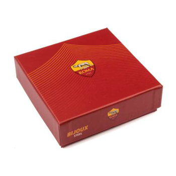 Bracciale acciaio 316L e pelle AS Roma 2