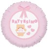 Palloncino mylar minishape 9" Cm. 25 - Battesimo orsetto rosa - Blister 5 pezzi