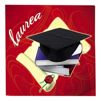 Tovaglioli carta Cm. 33x33 - Laurea - Confezione 20 pezzi