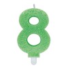 Candelina Cera Numero Glitter Classico Verde - N.8