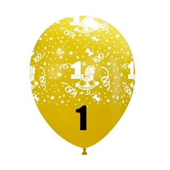 Palloncini stampa globo multicolor N. 1 - Blister 15 pezzi