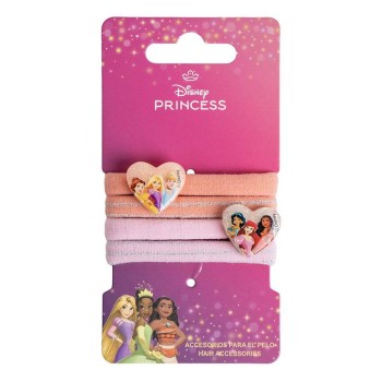 Blister 4 fermacapelli elastici - Principesse