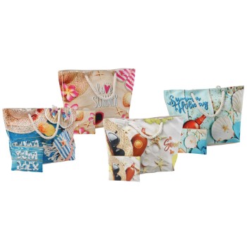 Borsa mare con pochette Cm. 58x18x38 - Fantasy - Soggetti...