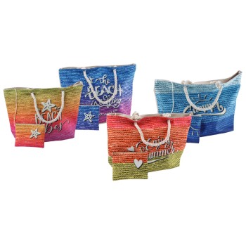 Borsa mare con pochette Cm. 58x18x38 - Summer - Soggetti...