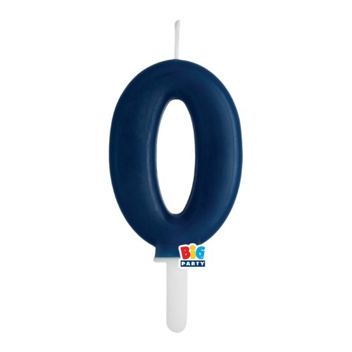 Candelina per torta Tiny Cm. 7 - Blu Navy - Nr. 0