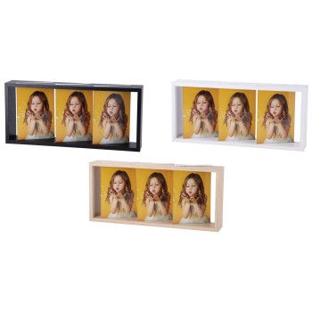 Portafoto mdf 3 foto diagonale - Cm. 35x16 - Colori...