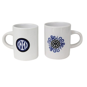 Set 2 tazzine da caffè in ceramica FC Inter logo