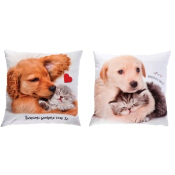 Cuscino in tessuto Cm. 45x45 - Cani e gatti - Soggetti...