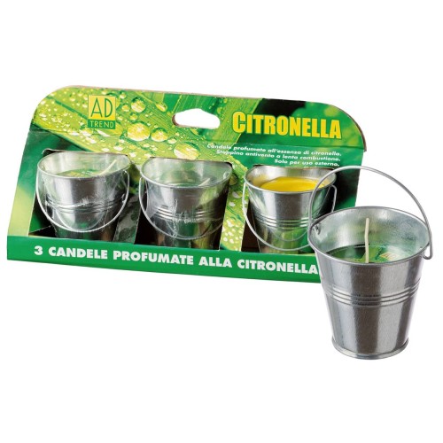 Set 3 candele citronella in vasetto latta Cm. 7x7