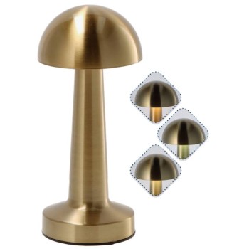 Lampada lumetto touch a fungo ricaricabile "Gold" Cm. 9x23