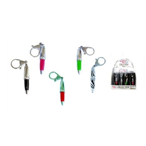 Portachiavi mini penna con strass