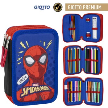 Astuccio completo deluxe 3 zip Giotto - Spiderman