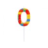 Candelina per torta numero "Briks blocks" Cm. 10,5x3,5 - Nr. 0/9 - Confezione 10 pz