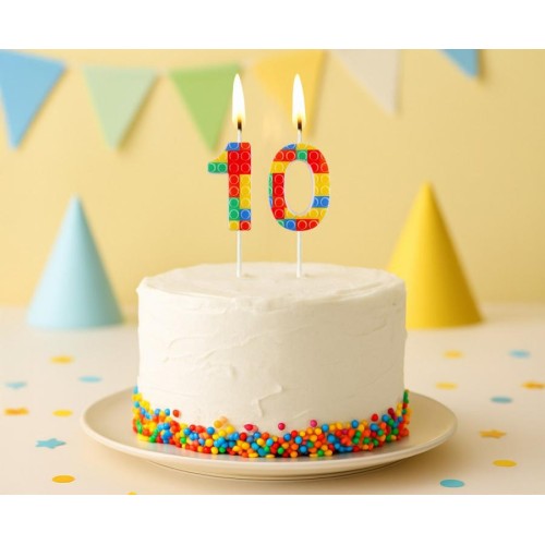 Candelina per torta numero "Briks blocks" Cm....
