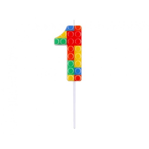 Candelina per torta numero "Briks blocks" Cm....