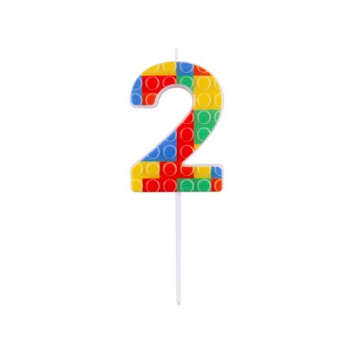 Candelina per torta numero "Briks blocks" Cm....