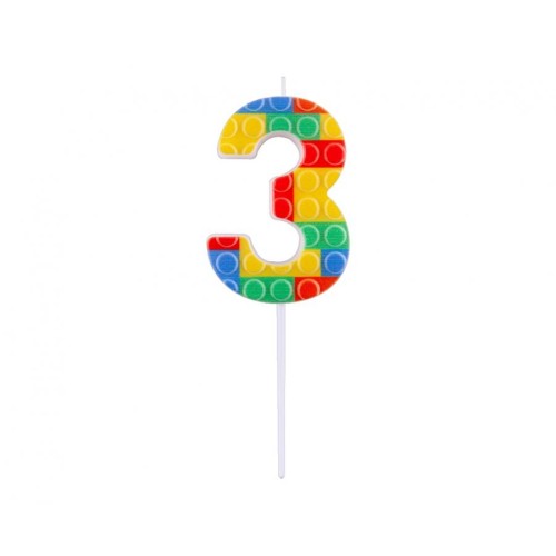 Candelina per torta numero "Briks blocks" Cm....