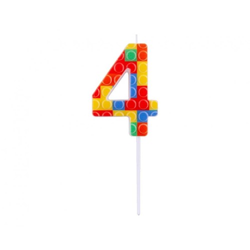 Candelina per torta numero "Briks blocks" Cm....