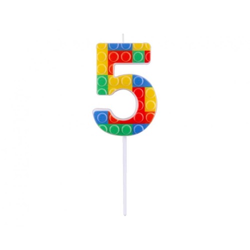 Candelina per torta numero "Briks blocks" Cm....