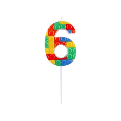 Candelina per torta numero "Briks blocks" Cm....