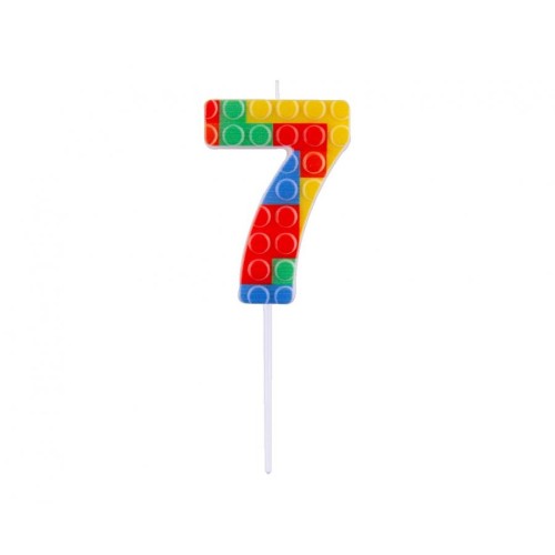 Candelina per torta numero "Briks blocks" Cm....