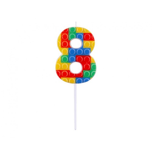 Candelina per torta numero "Briks blocks" Cm....