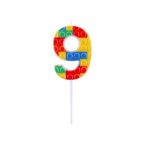 Candelina per torta numero "Briks blocks" Cm....