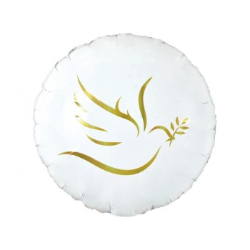 Palloncino mylar 18" Cm. 45 - Prima Comunione Colomba Gold