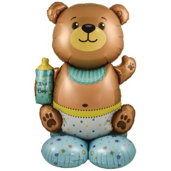 Palloncino mylar standing 48" - Orsacchiotto celeste