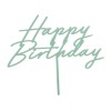 Cake topper acrilico "Happy Birthday" Cm. 16,5 - Verde