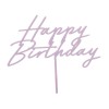 Cake topper acrilico "Happy Birthday" Cm. 16,5 - Purple
