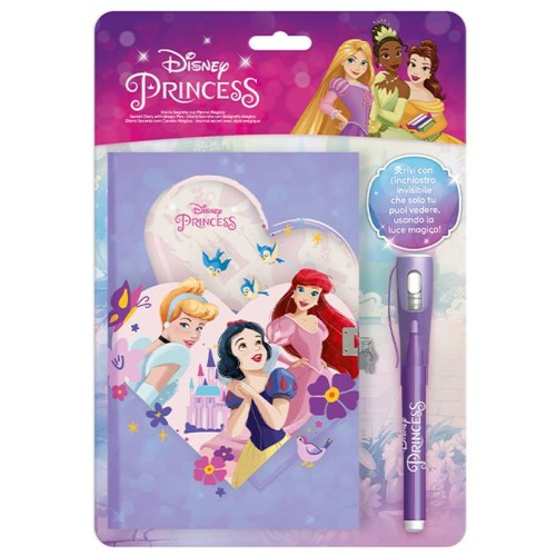 Diario segreto con penna in blister - Principesse