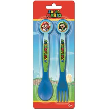 Set 2 posate in plastica - Super Mario
