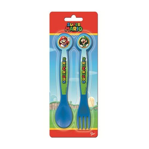 Set 2 posate in plastica - Super Mario