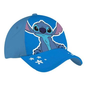 Cappello con visiera celeste Stitch seduto