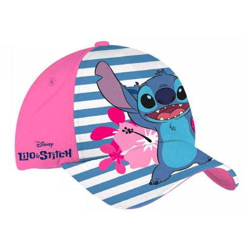 Cappello con visiera rosa a righe Stitch