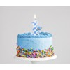 Candelina per torta Nr. 1 con orsetto Cm. 12 - Azzurro