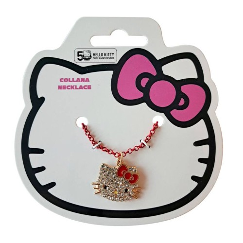 Collana rossa con strass bijoux - Hello Kitty