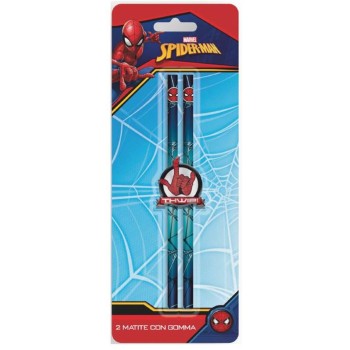 Blister 2 matite con gomma - Spiderman
