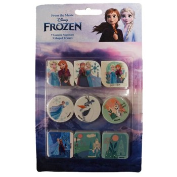 Blister 9 gomme per cancellare sagomate - Frozen