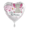 Palloncino mylar 18'' Cm. 45 Premioloon - Cuore - Elefantino Il mio battesimo Rosa