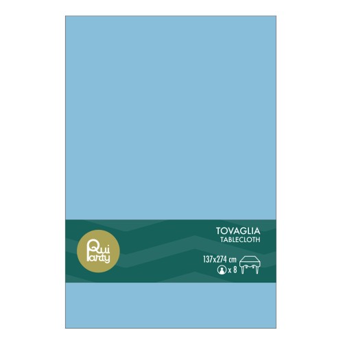 Tovaglia in plastica pvc Cm. 137x274 - Celeste