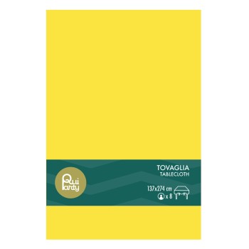 Tovaglia in plastica pvc Cm. 137x274 - Giallo