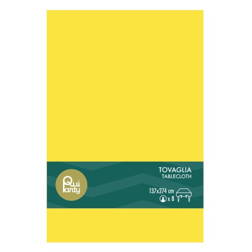 Tovaglia in plastica pvc Cm. 137x274 - Giallo