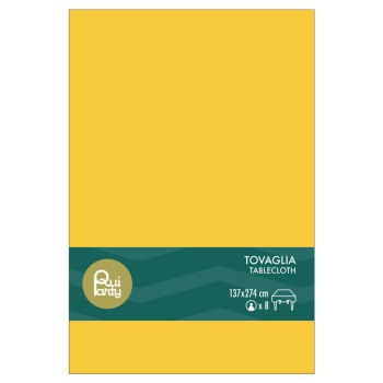 Tovaglia in plastica pvc Cm. 137x274 - Giallo mais
